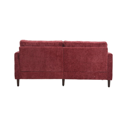 Red 68.9'' Fabric 2-Seater Sofa with Detachable Cushions and Solid Wood Frame