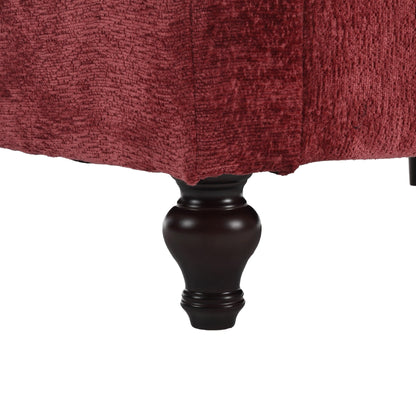 Red 68.9'' Fabric 2-Seater Sofa with Detachable Cushions and Solid Wood Frame