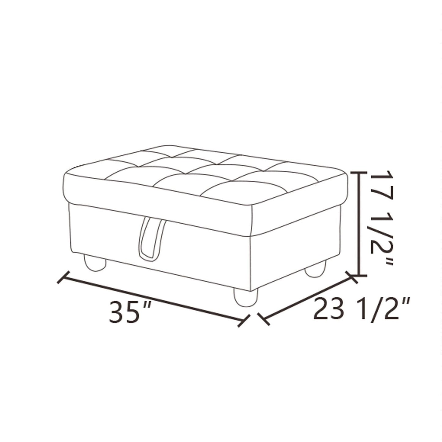 Red Flannel And PVC Living Room Storage Ottoman
