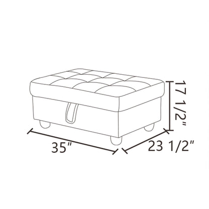 Red Flannel And PVC Living Room Storage Ottoman