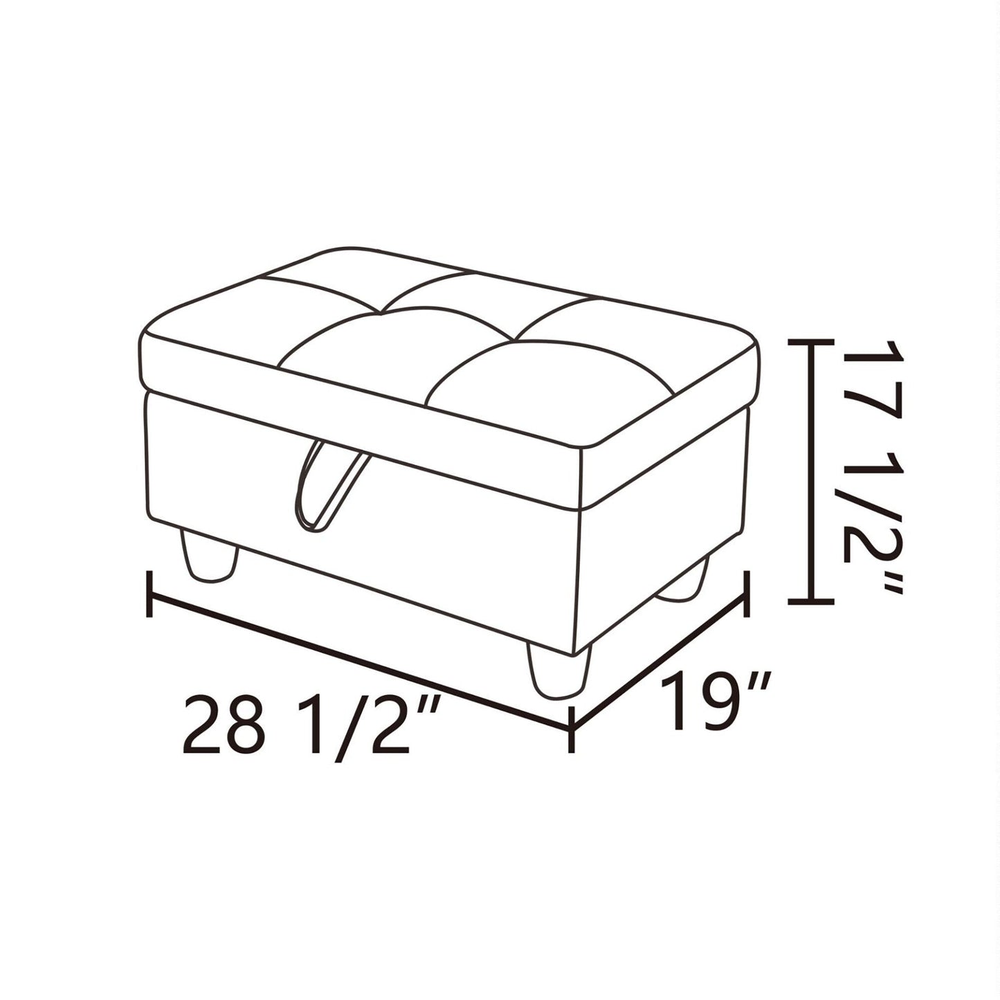 Red Flannel And PVC Living Room Storage Ottoman