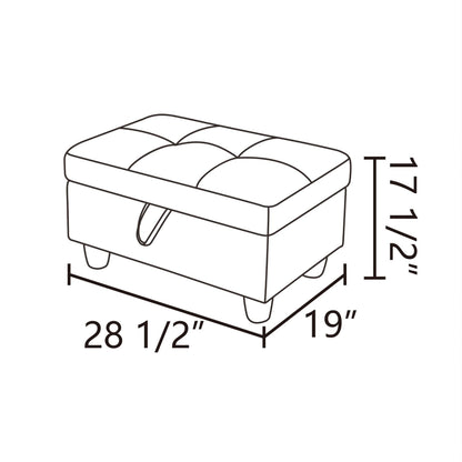 Red Flannel And PVC Living Room Storage Ottoman