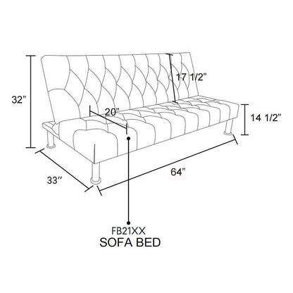 Red&Black Faux Leather Living Room Sofabed