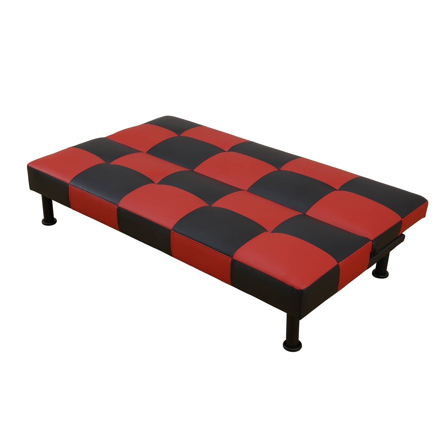 Red&Black Faux Leather Living Room Sofabed