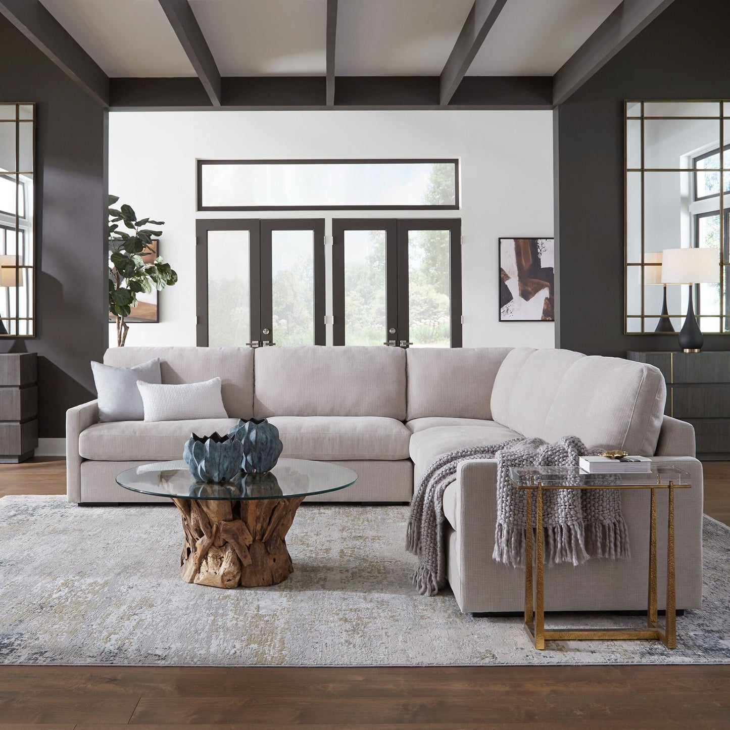 Refuge Solid Armless Modular Seat for Sectional Sofa - 40 - Sand Gray