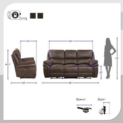 Regina Microfiber Power Double Reclining Sofa