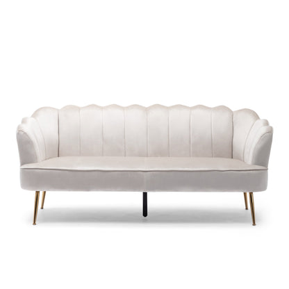 Reitz Glam Velvet Shell 3 Seater Sofa by Christopher Knight Home - 76.25 L x 29.25 W x 33.50 H