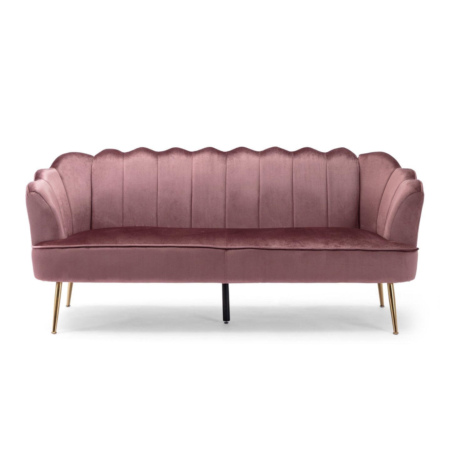 Reitz Glam Velvet Shell 3 Seater Sofa by Christopher Knight Home - 76.25 L x 29.25 W x 33.50 H