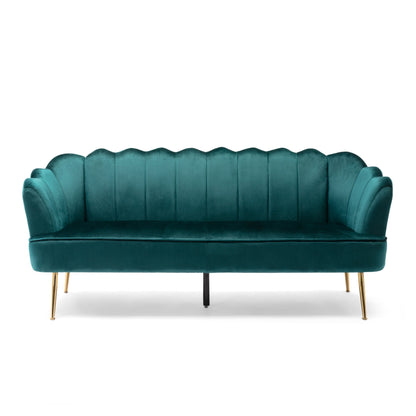 Reitz Glam Velvet Shell 3 Seater Sofa by Christopher Knight Home - 76.25 L x 29.25 W x 33.50 H