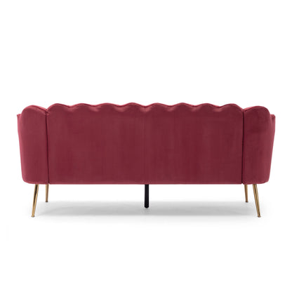 Reitz Glam Velvet Shell 3 Seater Sofa by Christopher Knight Home - 76.25 L x 29.25 W x 33.50 H