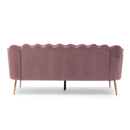 Reitz Glam Velvet Shell 3 Seater Sofa by Christopher Knight Home - 76.25 L x 29.25 W x 33.50 H