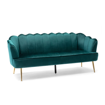 Reitz Glam Velvet Shell 3 Seater Sofa by Christopher Knight Home - 76.25 L x 29.25 W x 33.50 H