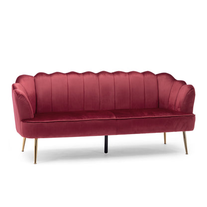 Reitz Glam Velvet Shell 3 Seater Sofa by Christopher Knight Home - 76.25 L x 29.25 W x 33.50 H