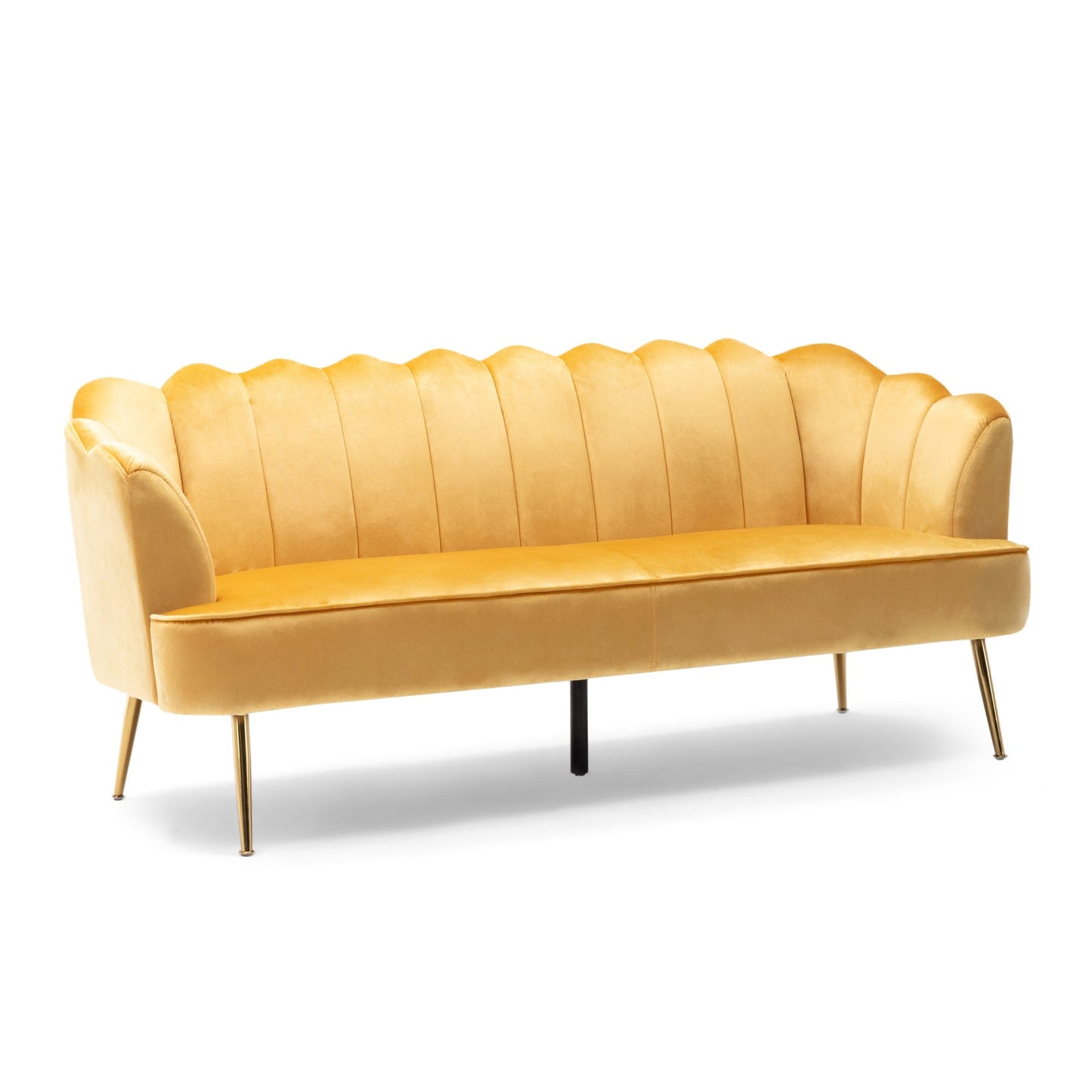 Reitz Glam Velvet Shell 3 Seater Sofa by Christopher Knight Home - 76.25 L x 29.25 W x 33.50 H