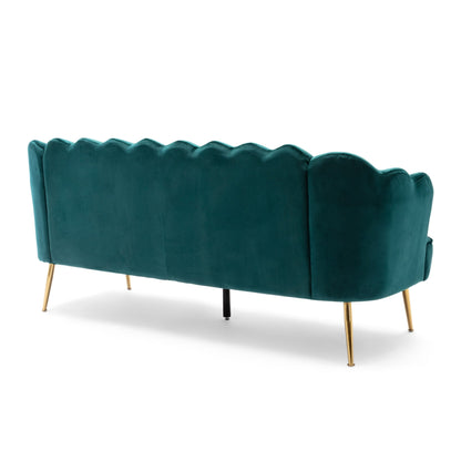 Reitz Glam Velvet Shell 3 Seater Sofa by Christopher Knight Home - 76.25 L x 29.25 W x 33.50 H