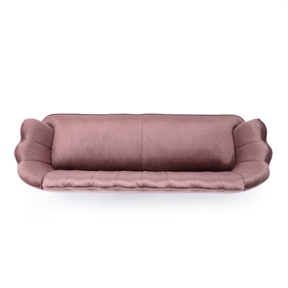 Reitz Glam Velvet Shell 3 Seater Sofa by Christopher Knight Home - 76.25 L x 29.25 W x 33.50 H