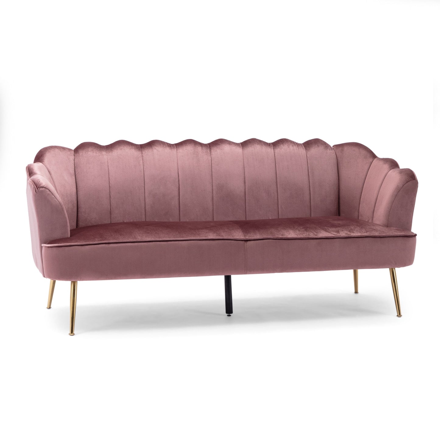 Reitz Glam Velvet Shell 3 Seater Sofa by Christopher Knight Home - 76.25 L x 29.25 W x 33.50 H