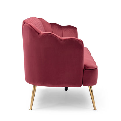 Reitz Glam Velvet Shell 3 Seater Sofa by Christopher Knight Home - 76.25 L x 29.25 W x 33.50 H