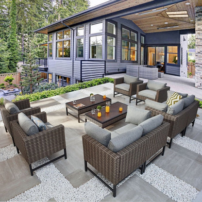 Patio Festival Right-Angle 10-Piece Outdoor Conversation Set