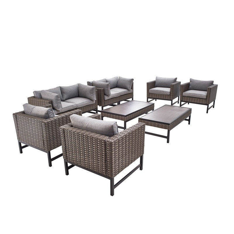 Patio Festival Right-Angle 10-Piece Outdoor Conversation Set