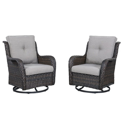 Pocassy 5-Piece Outdoor Furniture Set, Swivel chairs with Ottomans