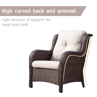 Pocassy 4-Piece Outdoor Sofa Patio Chair with Coffee Table