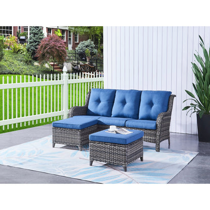 Pocassy 5-Piece Patio Furniture Set with Ottomans