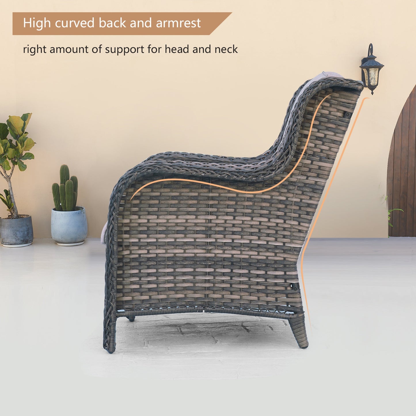 Pocassy 5-Piece Patio Furniture Set with Ottomans
