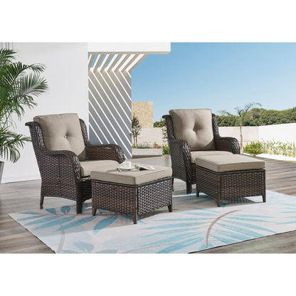 Pocassy 5-Piece Patio Furniture Set with Ottomans