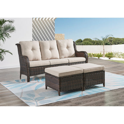 Pocassy 5-Piece Patio Furniture Set with Ottomans