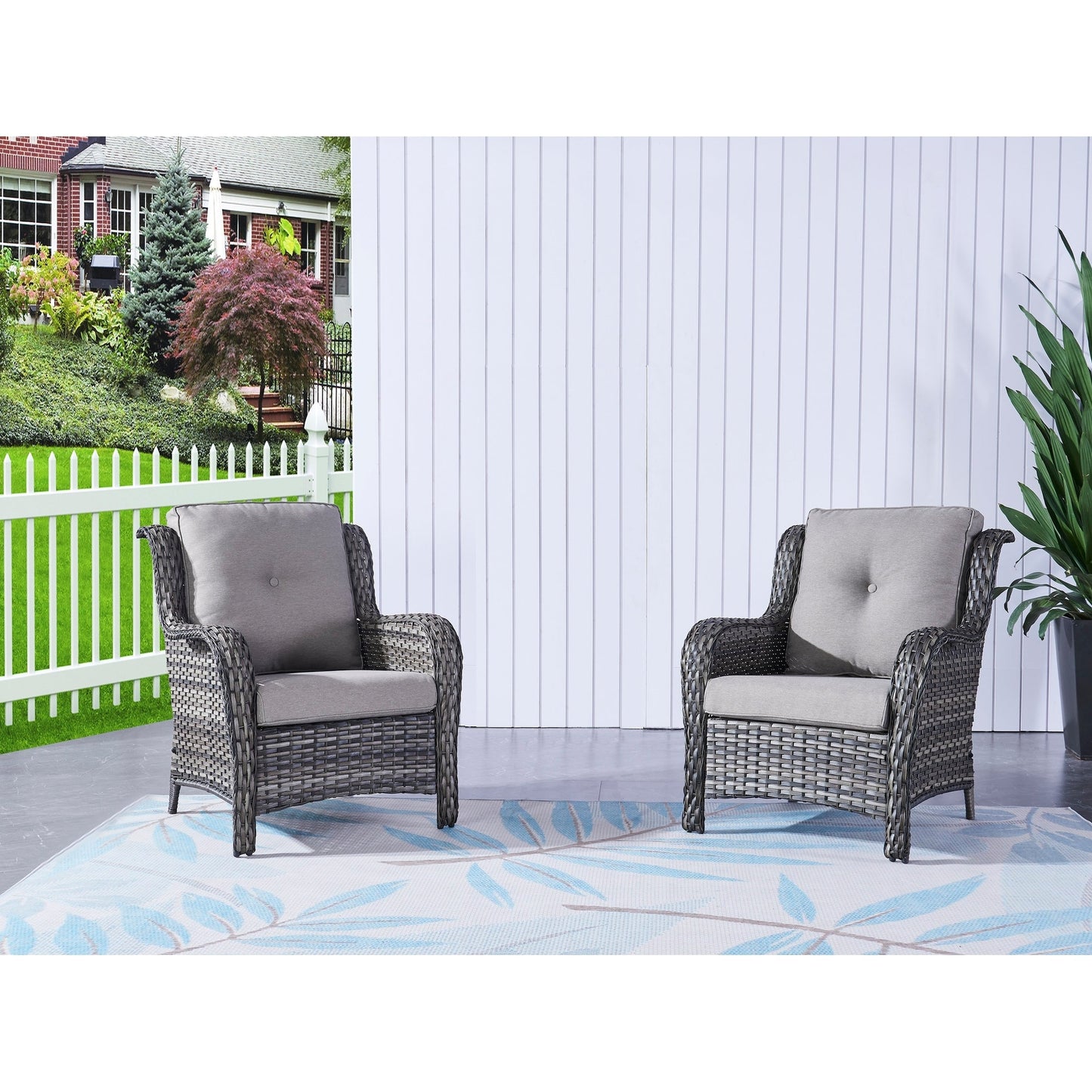 Pocassy 5-Piece Patio Furniture Set with Ottomans