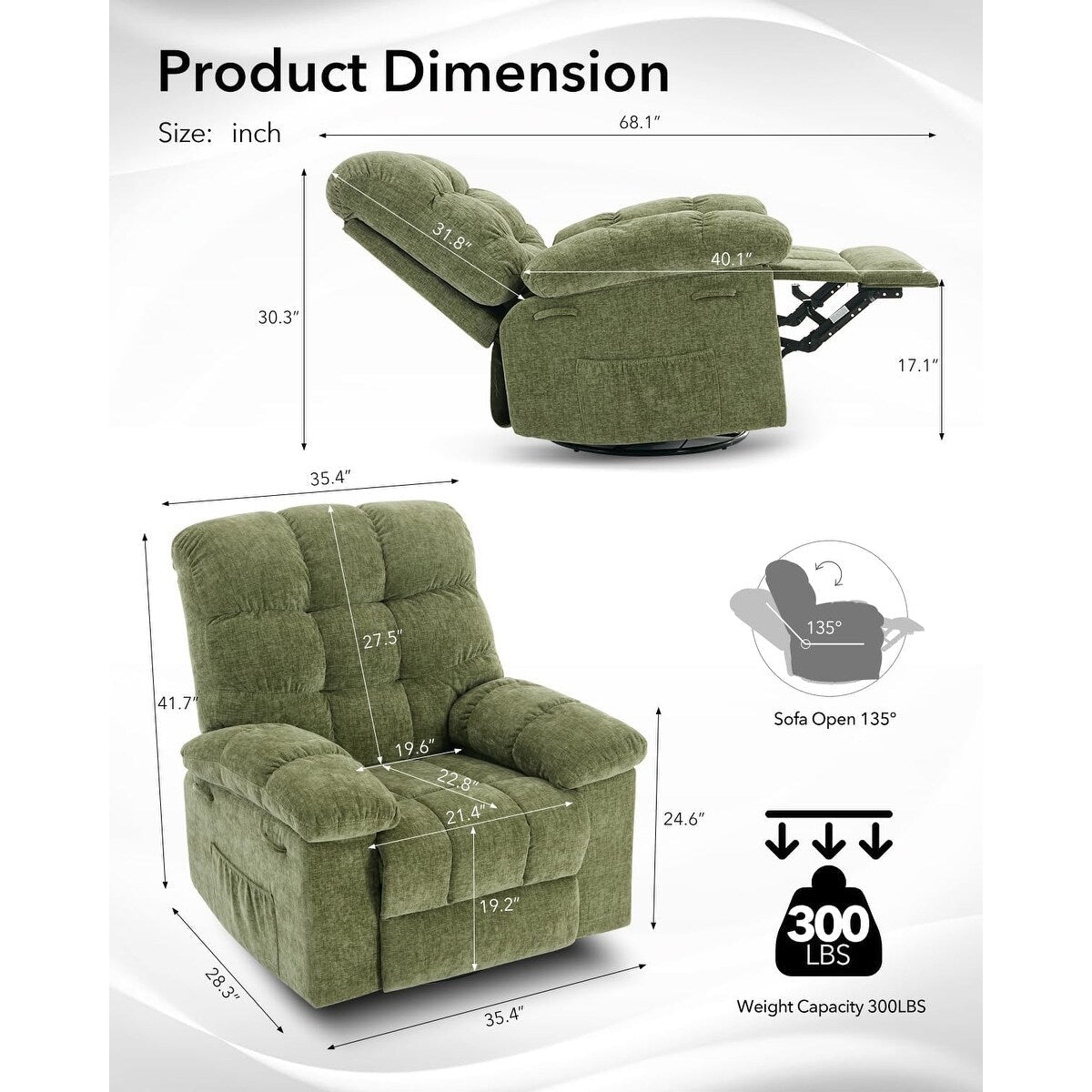 Rocking 360° Swivel Rocker Chair