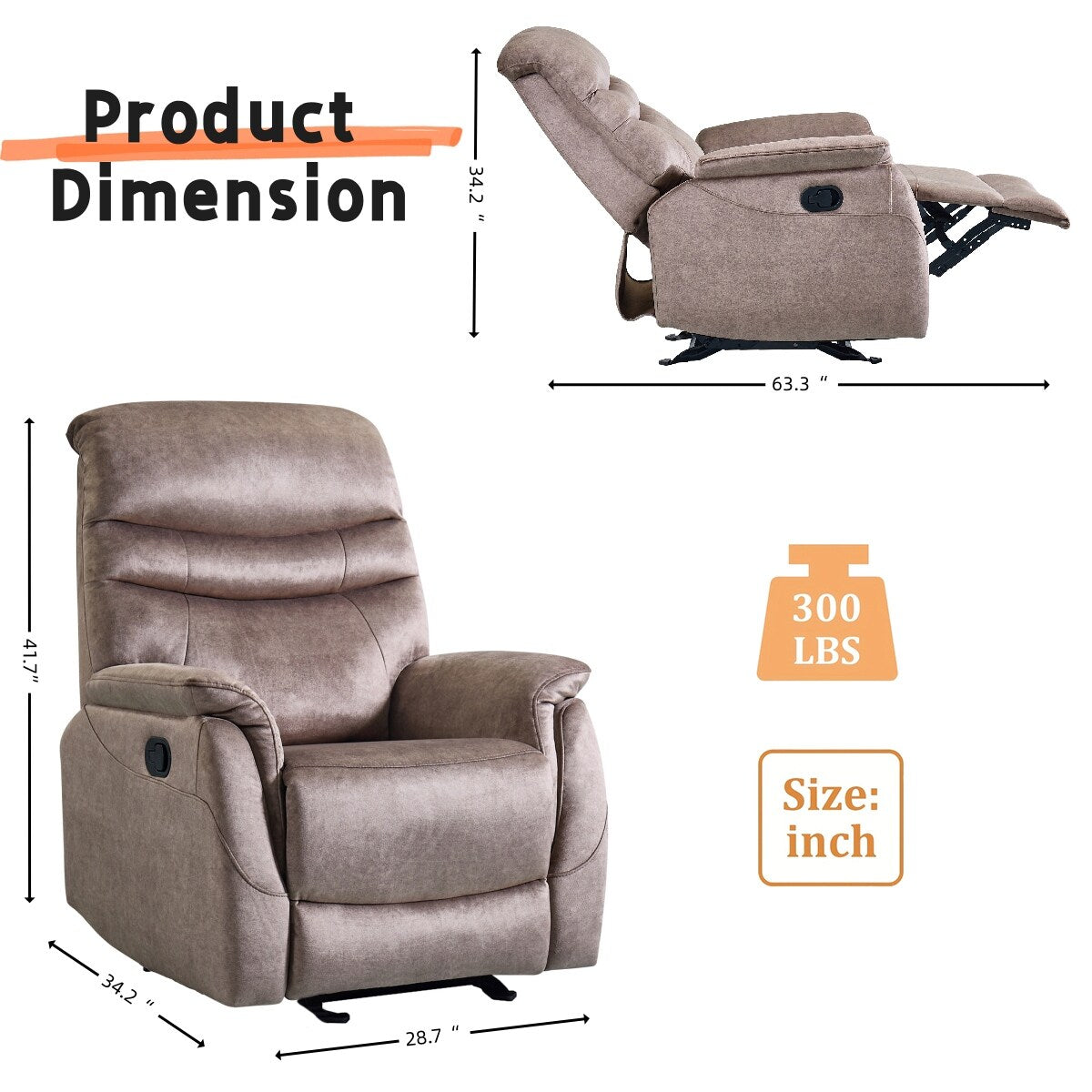 Rocking Recliner Chair for Living Room