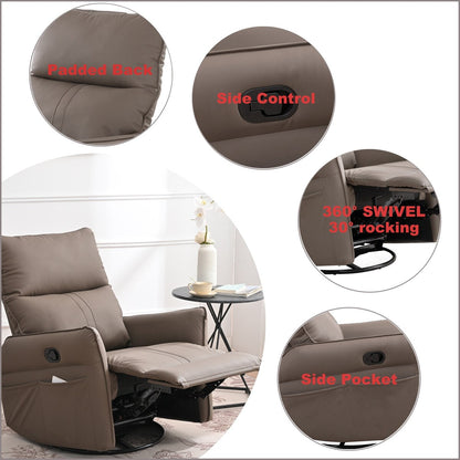 Rocking Recliner Chair,360 Degree Swivel Nursery Rocking Chair,Glider Chair,Modern Small Rocking Swivel Recliner Chair