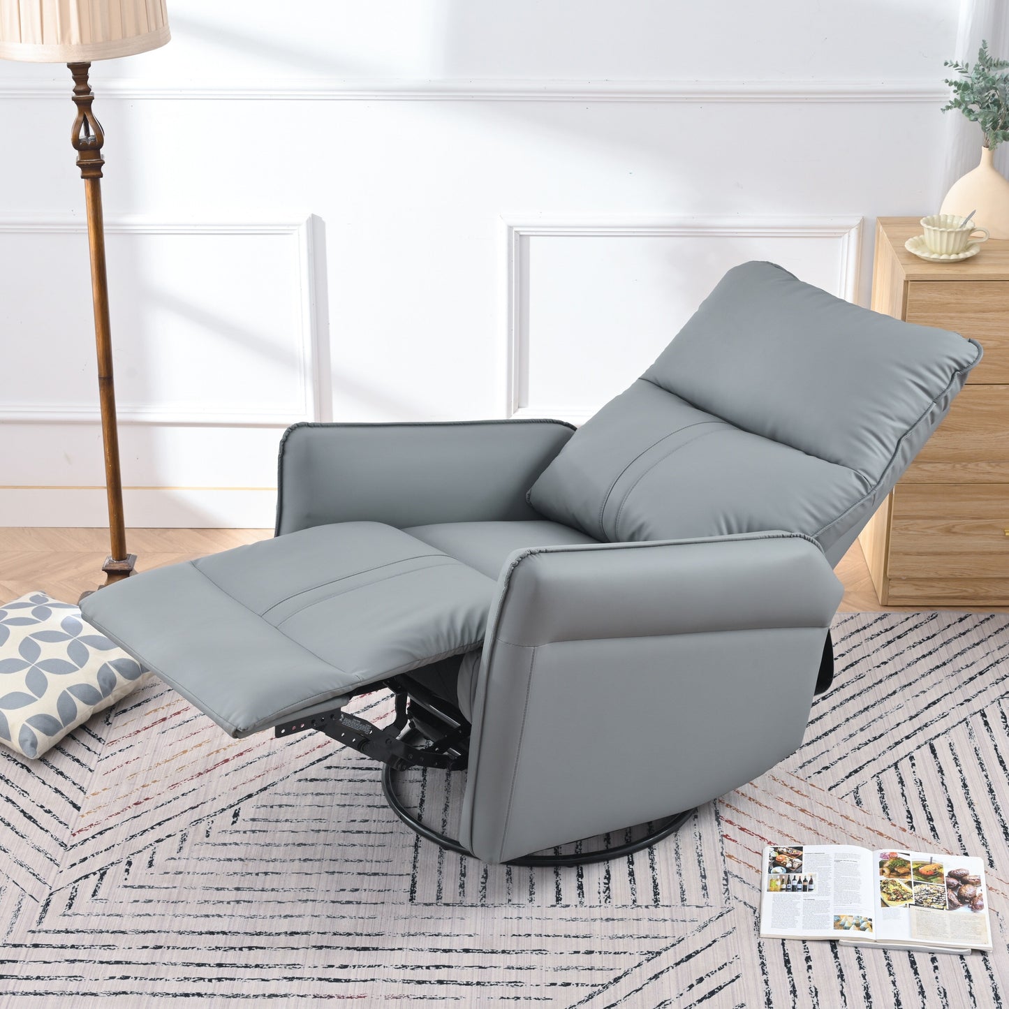 Rocking Recliner Chair,360 Degree Swivel Nursery Rocking Chair,Glider Chair,Modern Small Rocking Swivel Recliner Chair