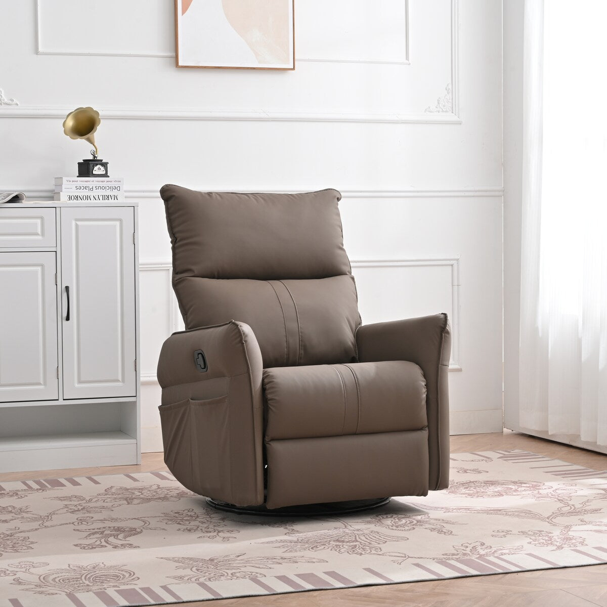 Rocking Recliner Chair,360 Degree Swivel Nursery Rocking Chair,Glider Chair,Modern Small Rocking Swivel Recliner Chair