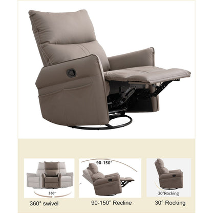 Rocking Recliner Chair,360 Degree Swivel Nursery Rocking Chair,Glider Chair,Modern Small Rocking Swivel Recliner Chair