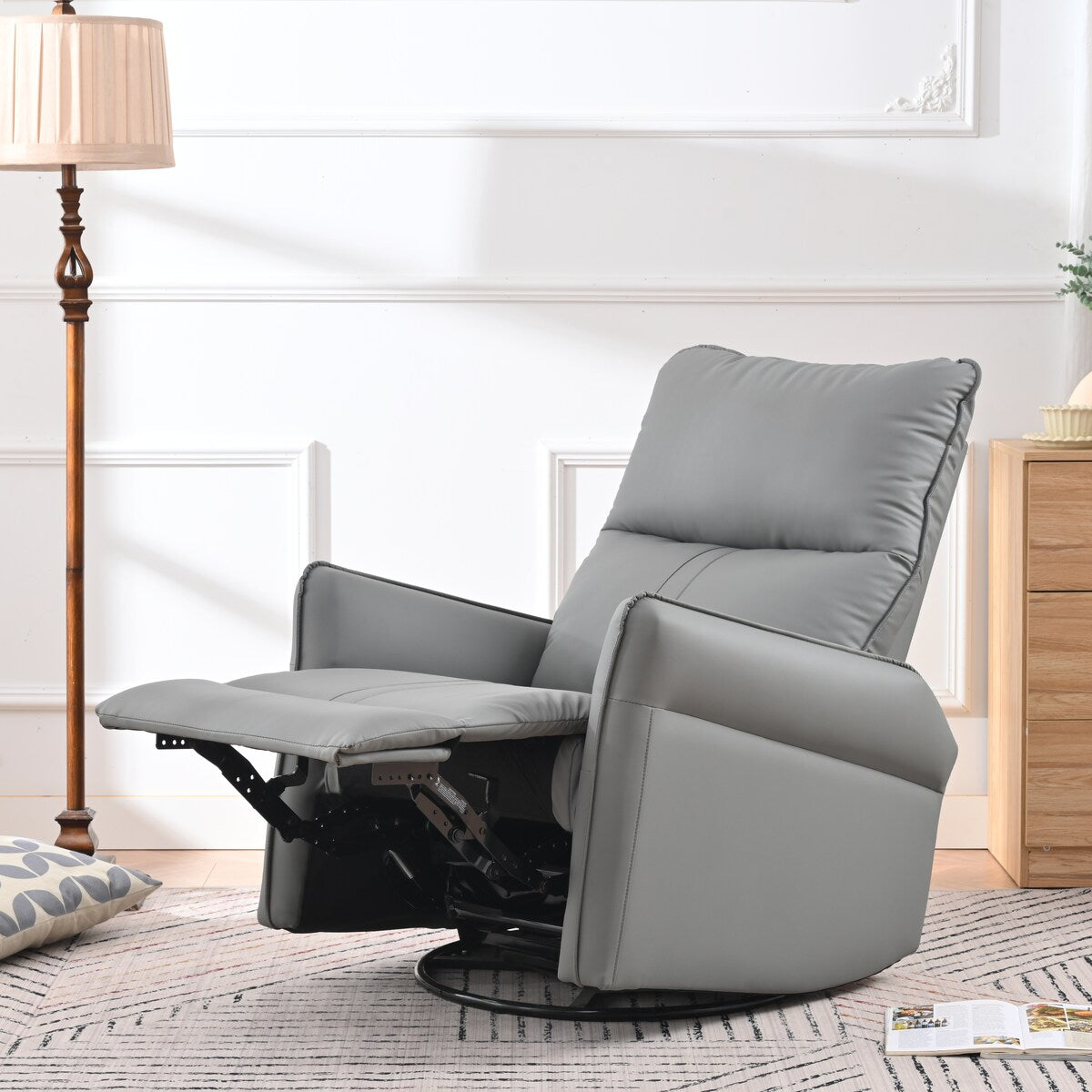 Rocking Recliner Chair,360 Degree Swivel Nursery Rocking Chair,Glider Chair,Modern Small Rocking Swivel Recliner Chair