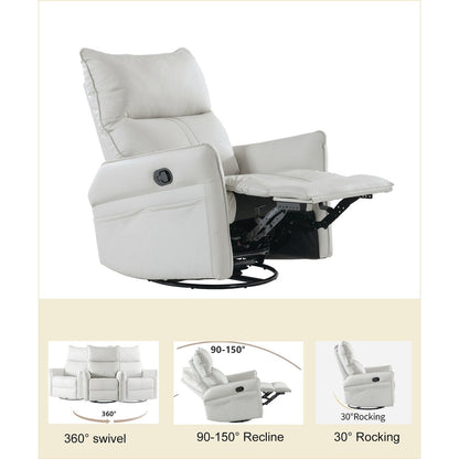 Rocking Recliner Chair,360 Degree Swivel Nursery Rocking Chair,Glider Chair,Modern Small Rocking Swivel Recliner Chair