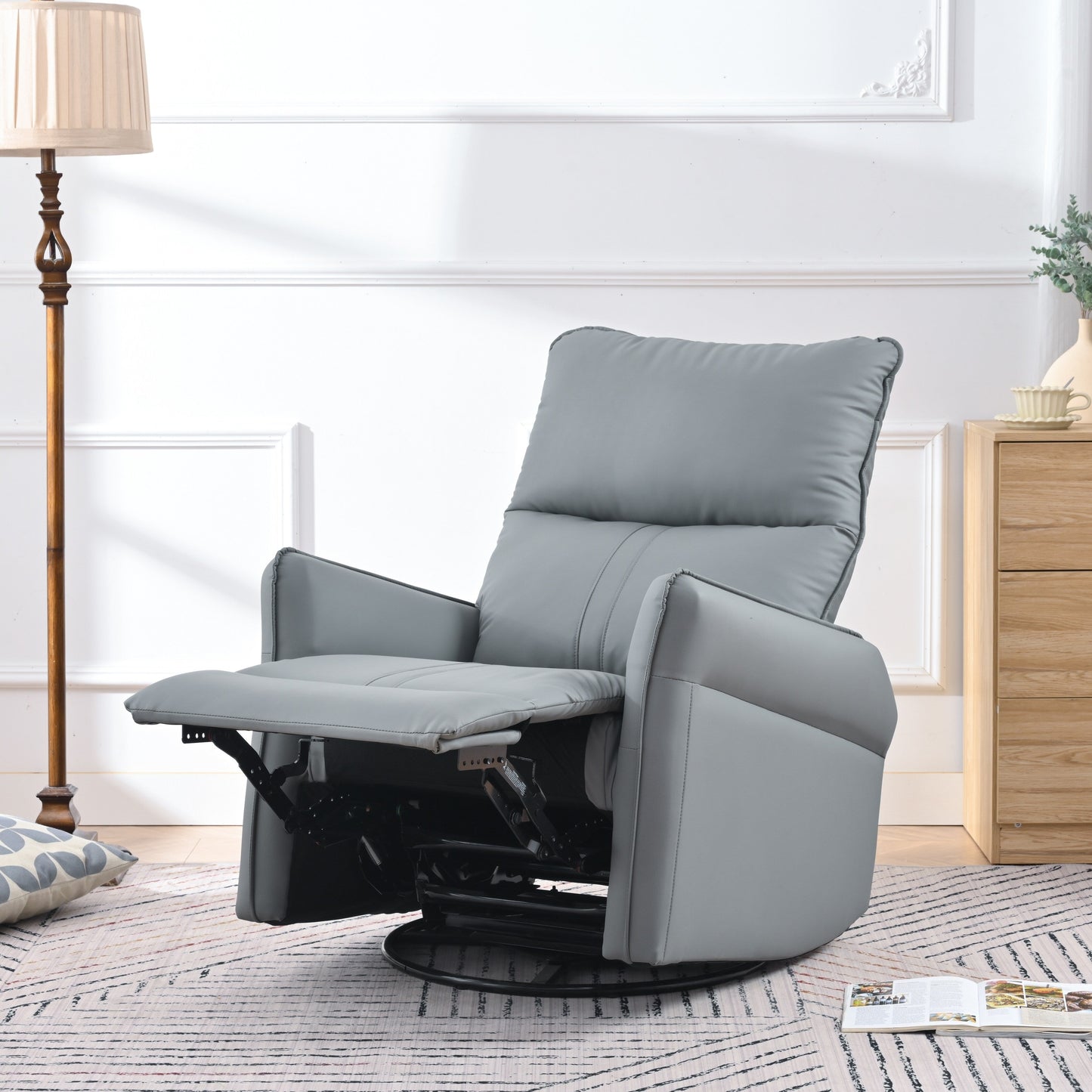 Rocking Recliner Chair,360 Degree Swivel Nursery Rocking Chair,Glider Chair,Modern Small Rocking Swivel Recliner Chair