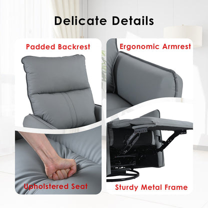 Rocking Recliner Chair,360 Degree Swivel Nursery Rocking Chair,Glider Chair,Modern Small Rocking Swivel Recliner Chair