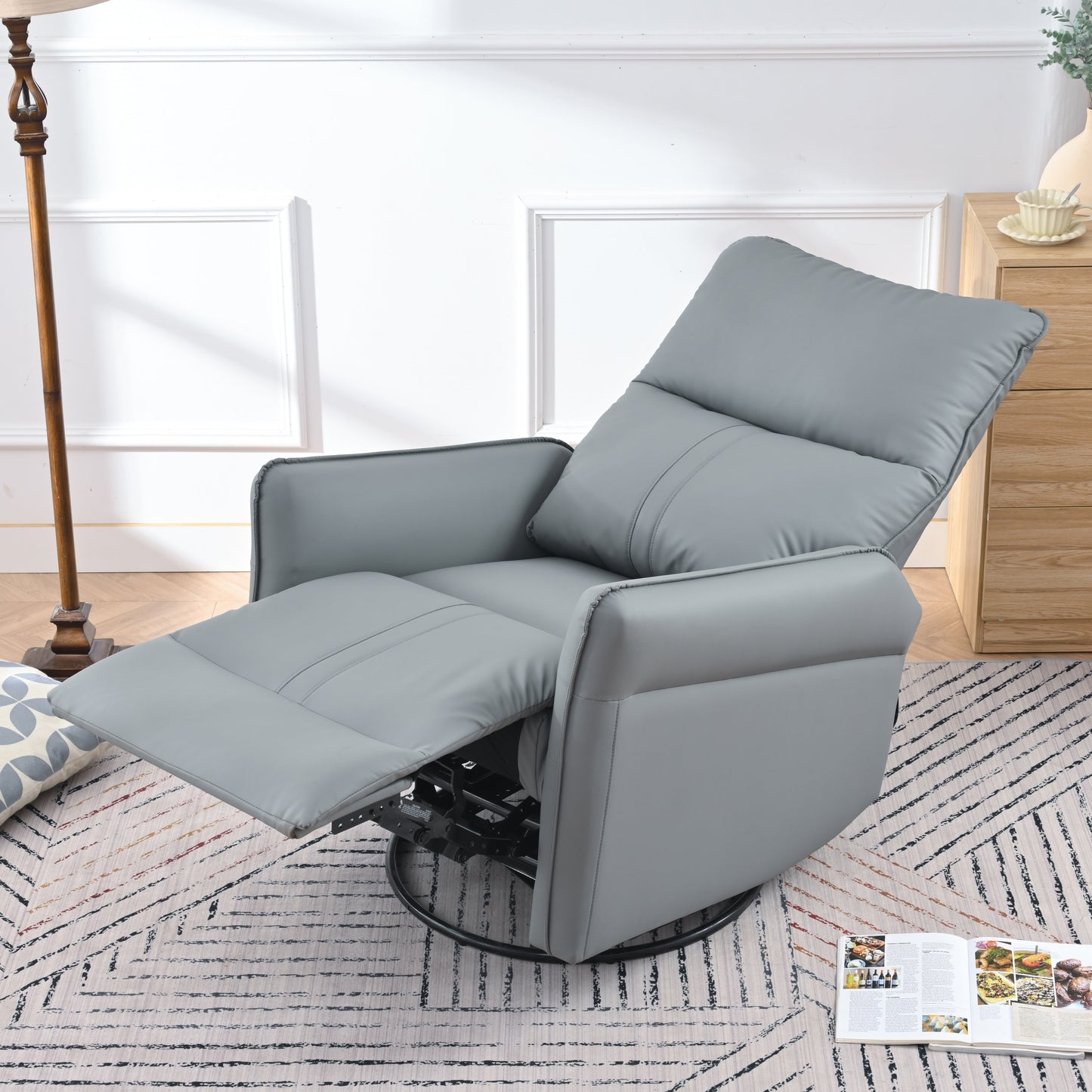 Rocking Recliner Chair,360 Degree Swivel Nursery Rocking Chair,Glider Chair,Modern Small Rocking Swivel Recliner Chair