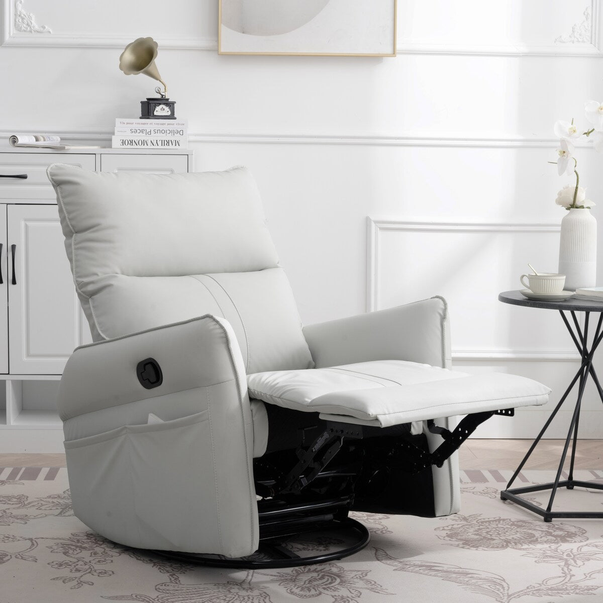 Rocking Recliner Chair,360 Degree Swivel Nursery Rocking Chair,Glider Chair,Modern Small Rocking Swivel Recliner Chair