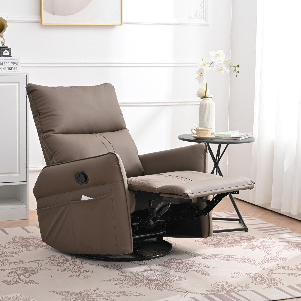 Rocking Recliner Chair,360 Degree Swivel Nursery Rocking Chair,Glider Chair,Modern Small Rocking Swivel Recliner Chair