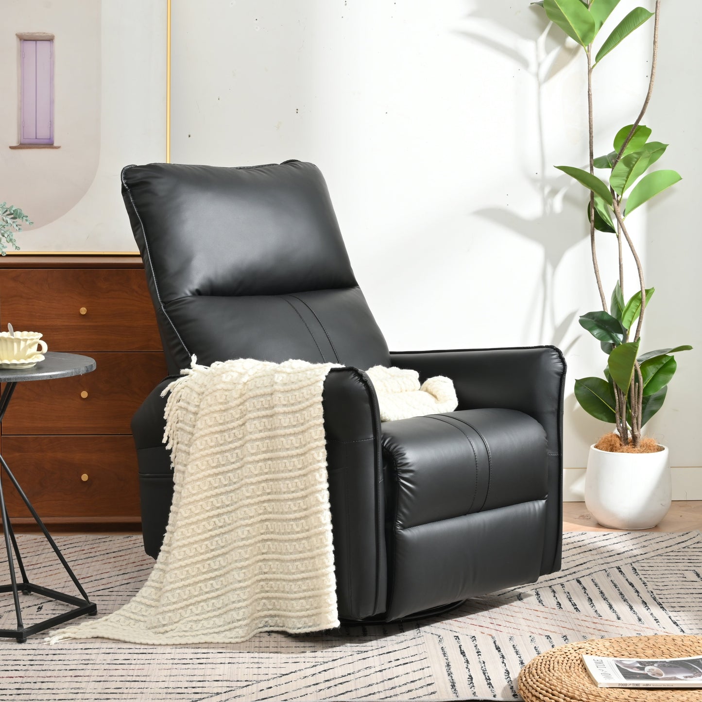 Rocking Recliner Chair,360 Degree Swivel Nursery Rocking Chair,Glider Chair,Modern Small Rocking Swivel Recliner Chair