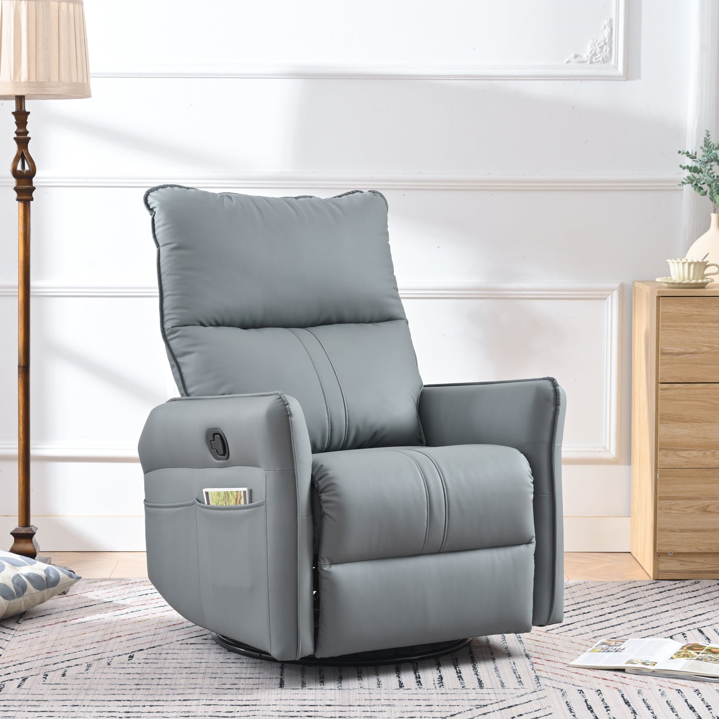 Rocking Recliner Chair,360 Degree Swivel Nursery Rocking Chair,Glider Chair,Modern Small Rocking Swivel Recliner Chair