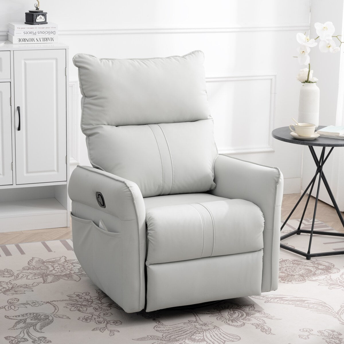 Rocking Recliner Chair,360 Degree Swivel Nursery Rocking Chair,Glider Chair,Modern Small Rocking Swivel Recliner Chair
