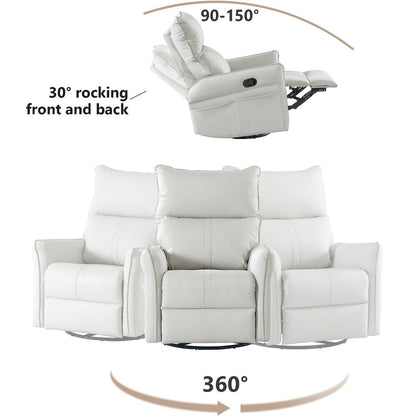 Rocking Recliner Chair,360 Degree Swivel Nursery Rocking Chair,Glider Chair,Modern Small Rocking Swivel Recliner Chair