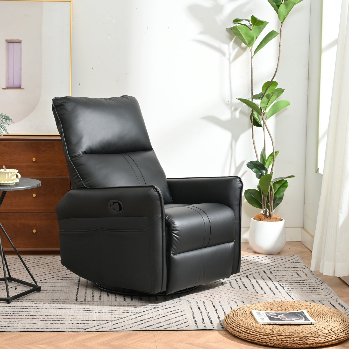 Rocking Recliner Chair,360 Degree Swivel Nursery Rocking Chair,Glider Chair,Modern Small Rocking Swivel Recliner Chair