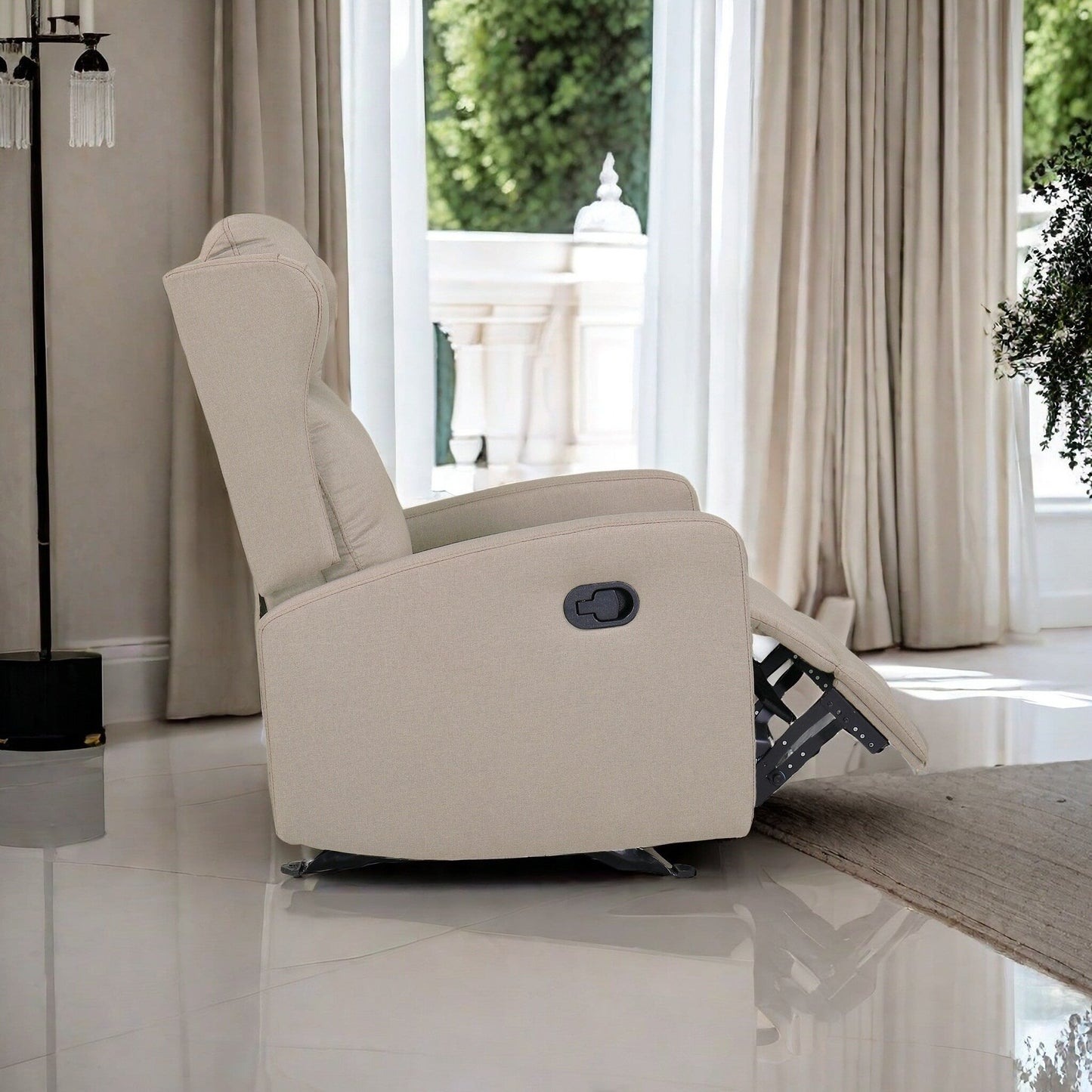Rocking Recliner Chair,Adjustable Recliner Sofa with Lumbar Support,Classic Recliner Chair with Comfortable Arm and Back Sofa